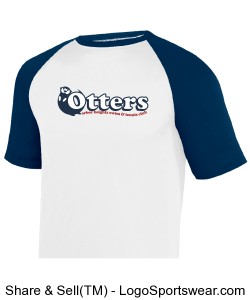 Adult White/Navy Otter Ringer T-Shirt Design Zoom